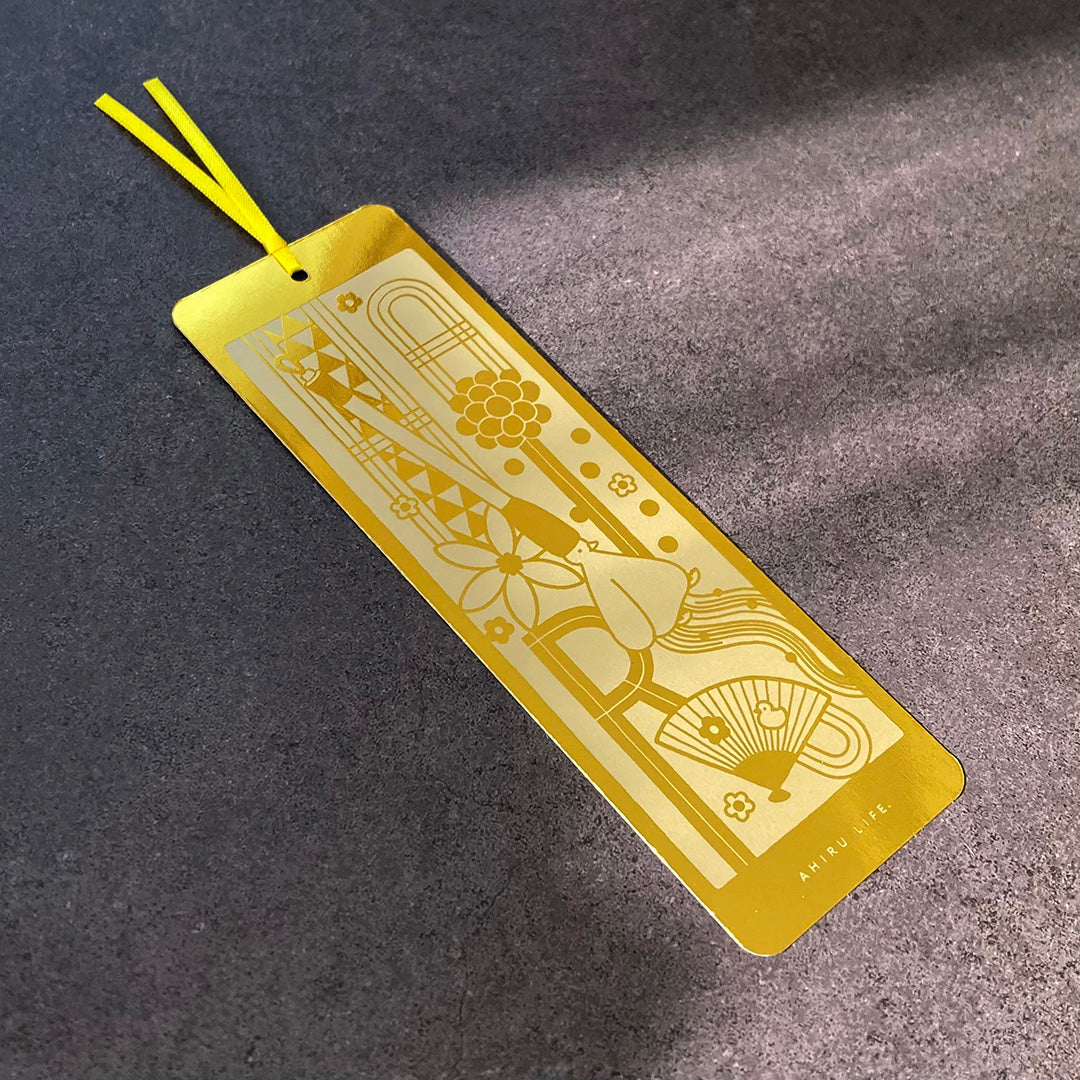 Foil-Printed Bookmark & Ballpoint Pen Set 【AHIRU LIFE.】