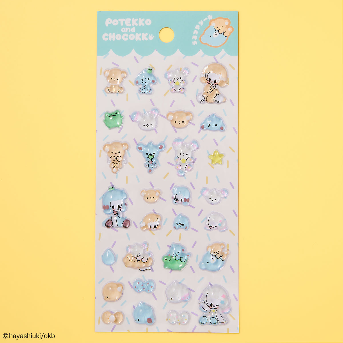 Potekko & Chocokko "Uru-Tsuya Seal" (3D Glossy Stickers) - Hayashi Uki -
