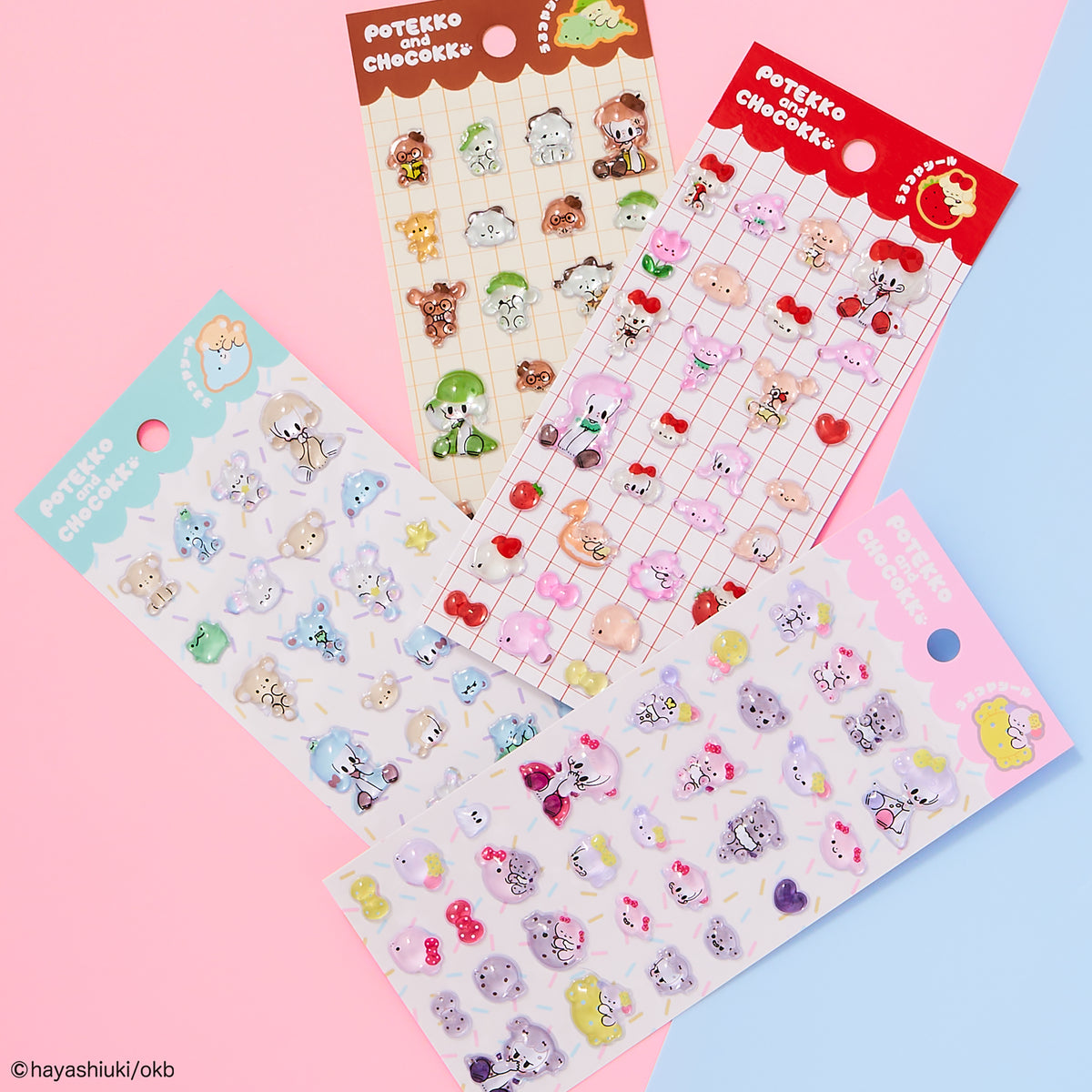 Potekko & Chocokko "Uru-Tsuya Seal" (3D Glossy Stickers) - Hayashi Uki -