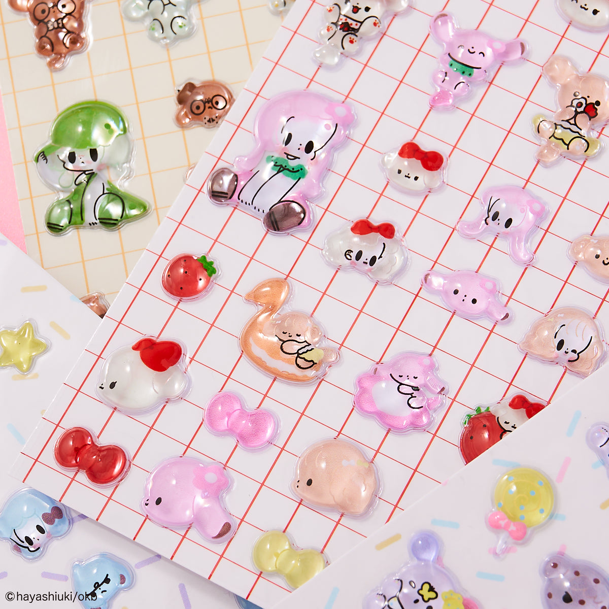Potekko & Chocokko "Uru-Tsuya Seal" (3D Glossy Stickers) - Hayashi Uki -
