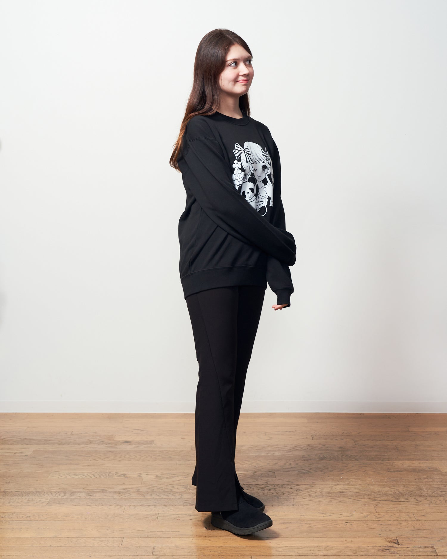[omakeboshi] Sweatshirt –Black
