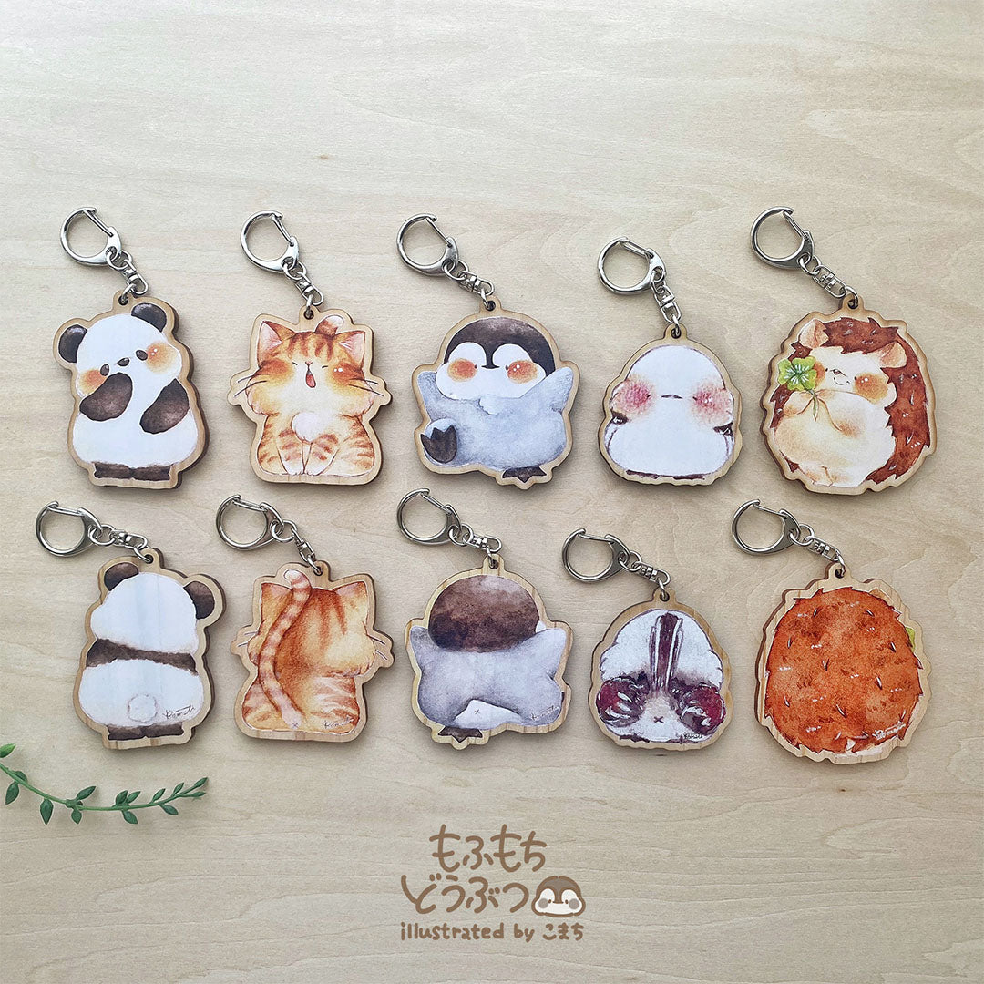 Double-Sided Wooden Keychain【komati】