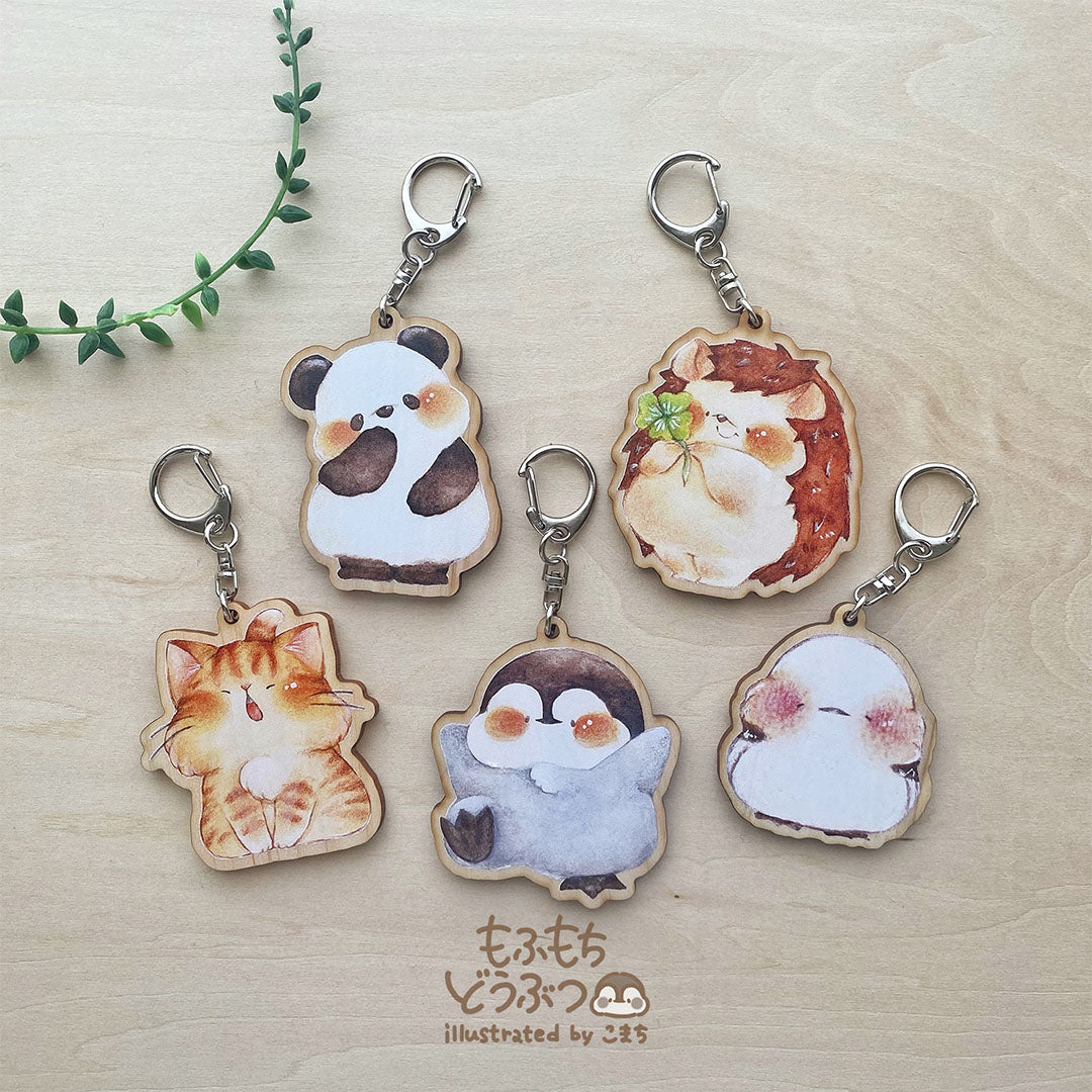 Double-Sided Wooden Keychain【komati】