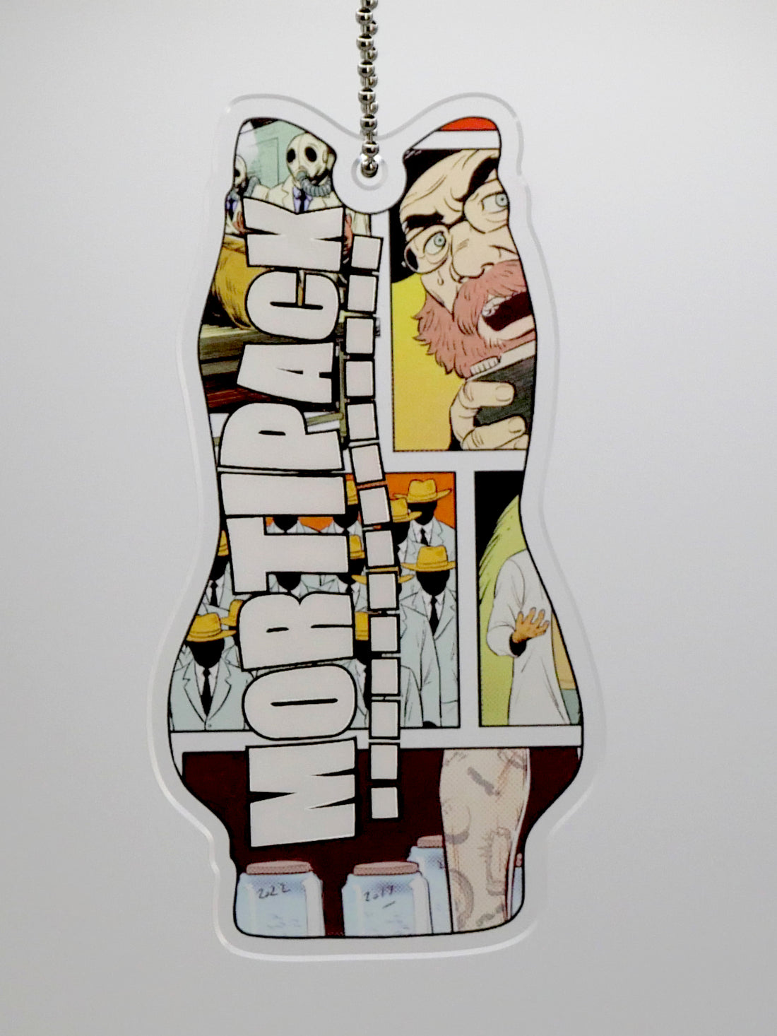 Acrylic Keychain of Character Printed with Comic Panels