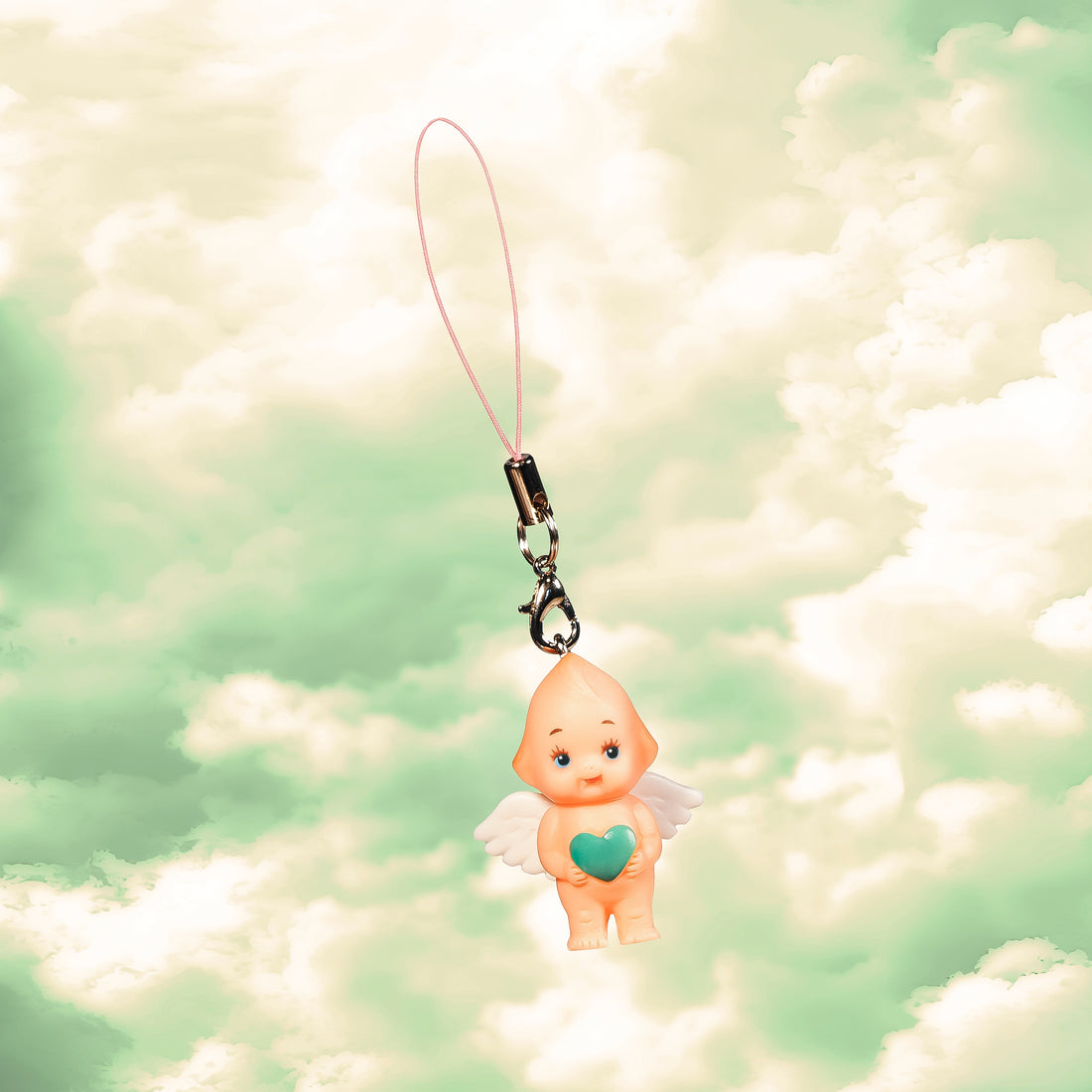 3.5cm Heart Obitsu Kewpie Doll Strap (Green)