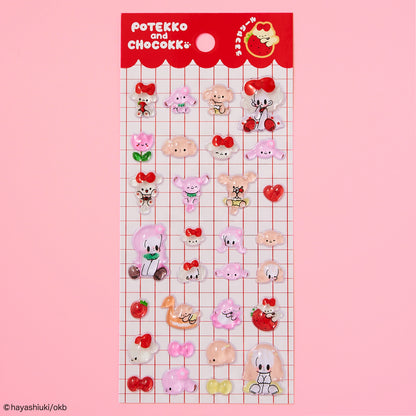 Potekko &amp; Chocokko "Uru-Tsuya Seal" (3D Glossy Stickers) - Hayashi Uki -