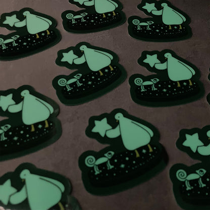 Glow-in-the-Dark Sticker “Duck and Chameleon”