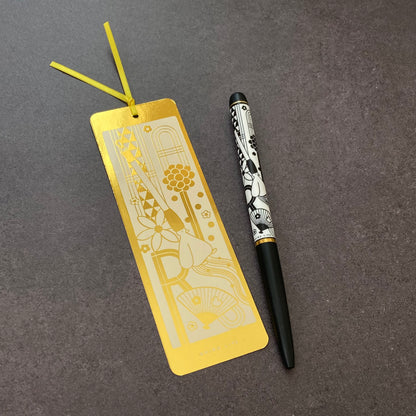 箔プリントしおりボールペンセット
