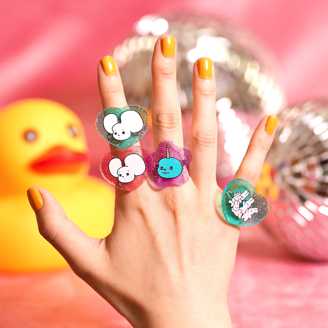 Character Glitter Ring