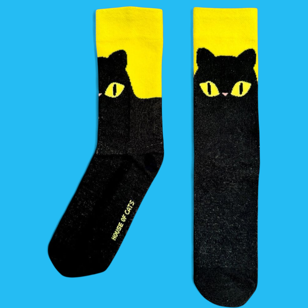 Crew Socks - Black Cat