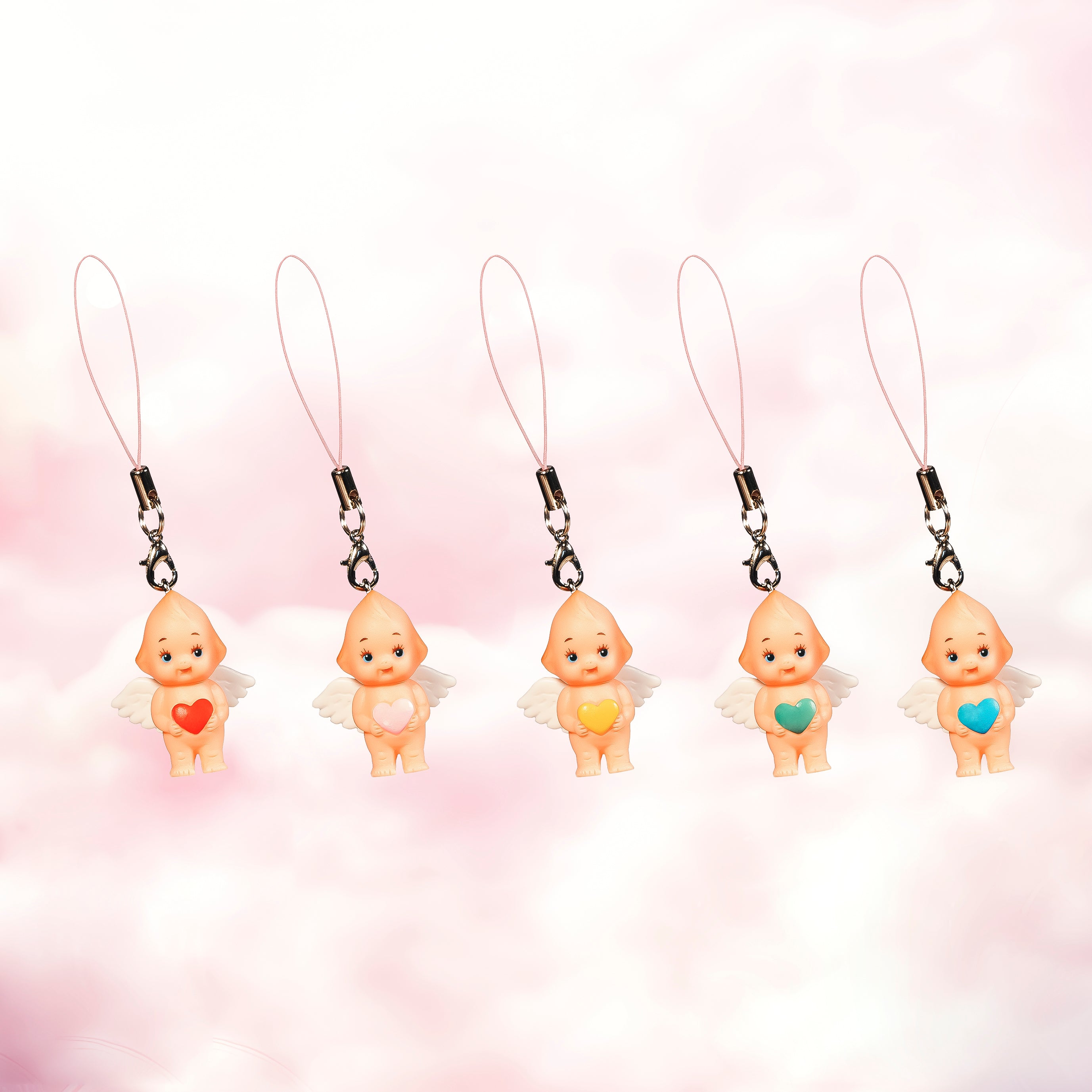 3.5cm heart Kewpie strap (pink)