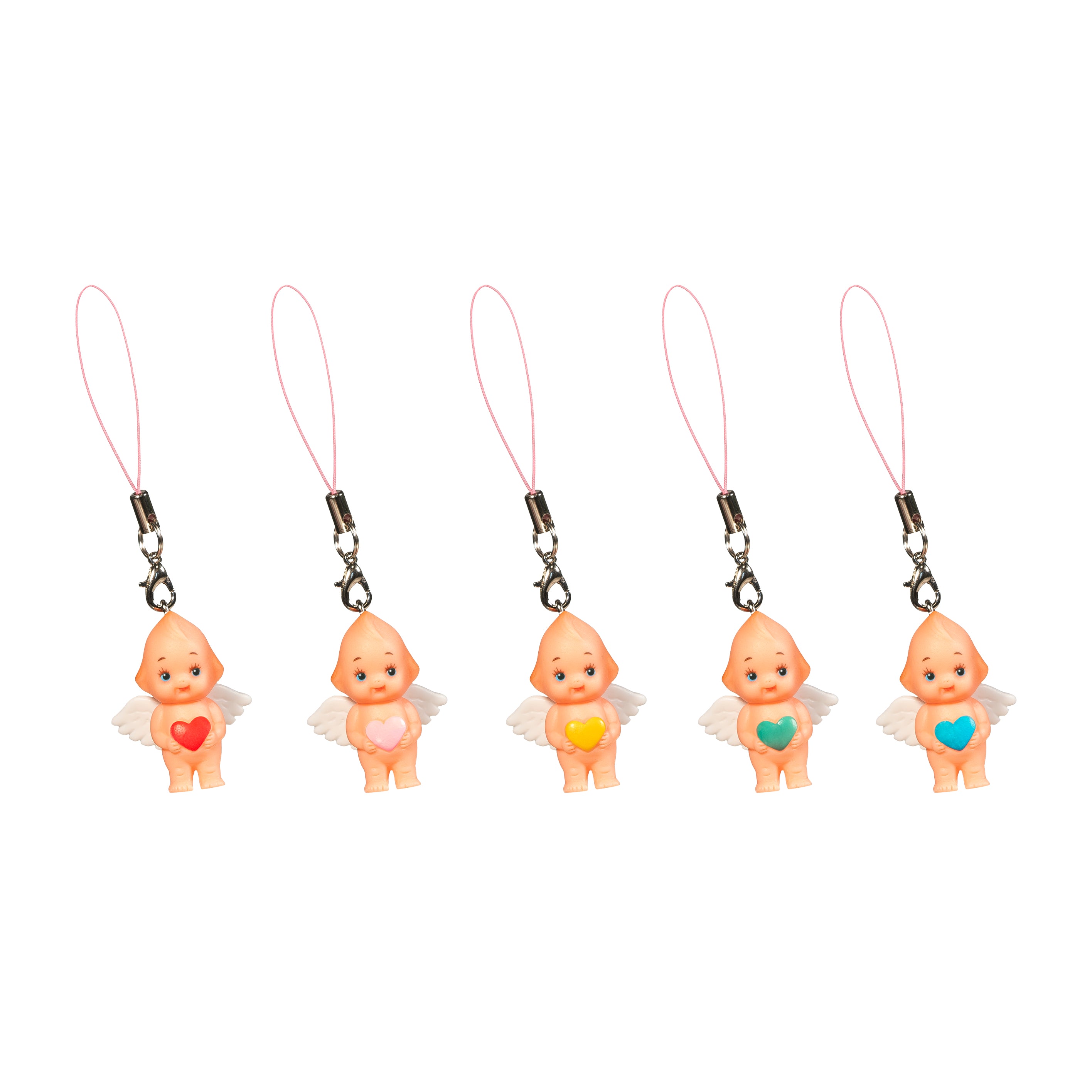 3.5cm heart Kewpie strap (pink)